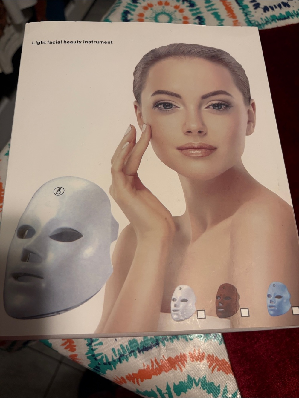 Rechargeable LED Facial Therapy Mask — White new never used